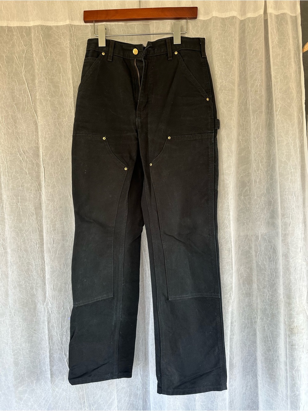 Men's Black Workwear Carhartt US made canvas double front - Straight Fit